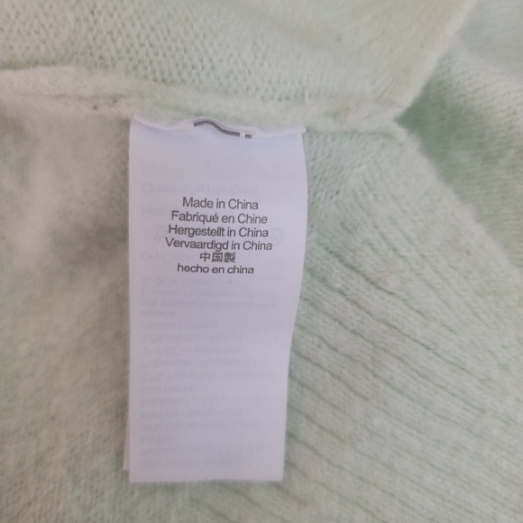 J Crew XS Tunic V Neck Sweater Stretch Wool Oversized Green BB400 - Picture 5 of 7